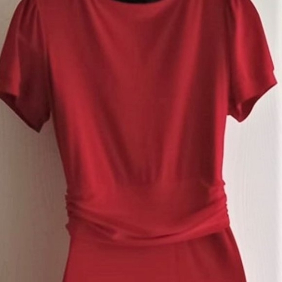 ⭐️ Host Pick ⭐️ x 2  VINTAGE | Ruby Red Ruched Dress - Picture 8 of 9